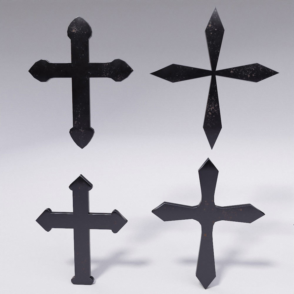 Cross Christianity symbols low poly 3d model Low-poly 3D model_5
