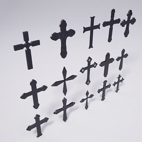 Cross Christianity symbols low poly 3d model Low-poly 3D model