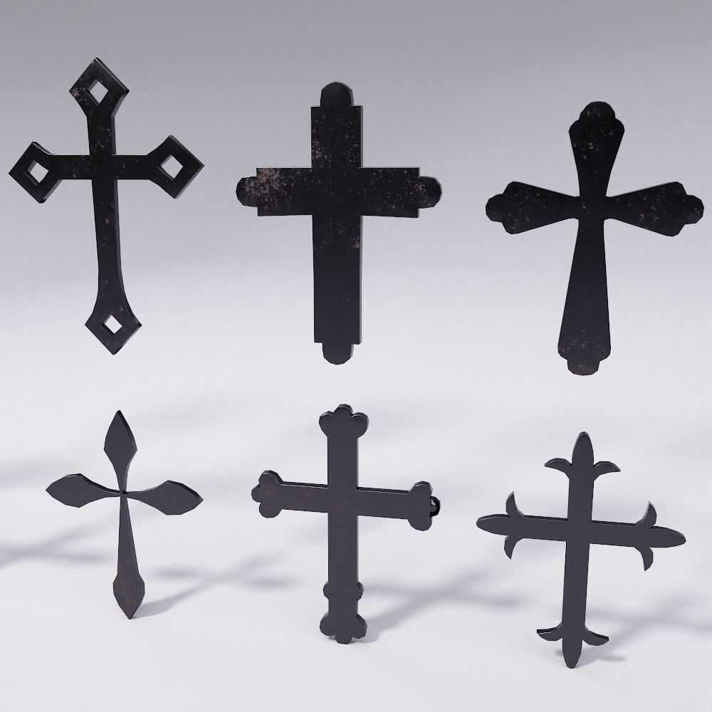 Cross Christianity symbols low poly 3d model Low-poly 3D model_3