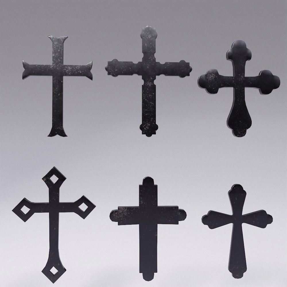 Cross Christianity symbols low poly 3d model Low-poly 3D model_4