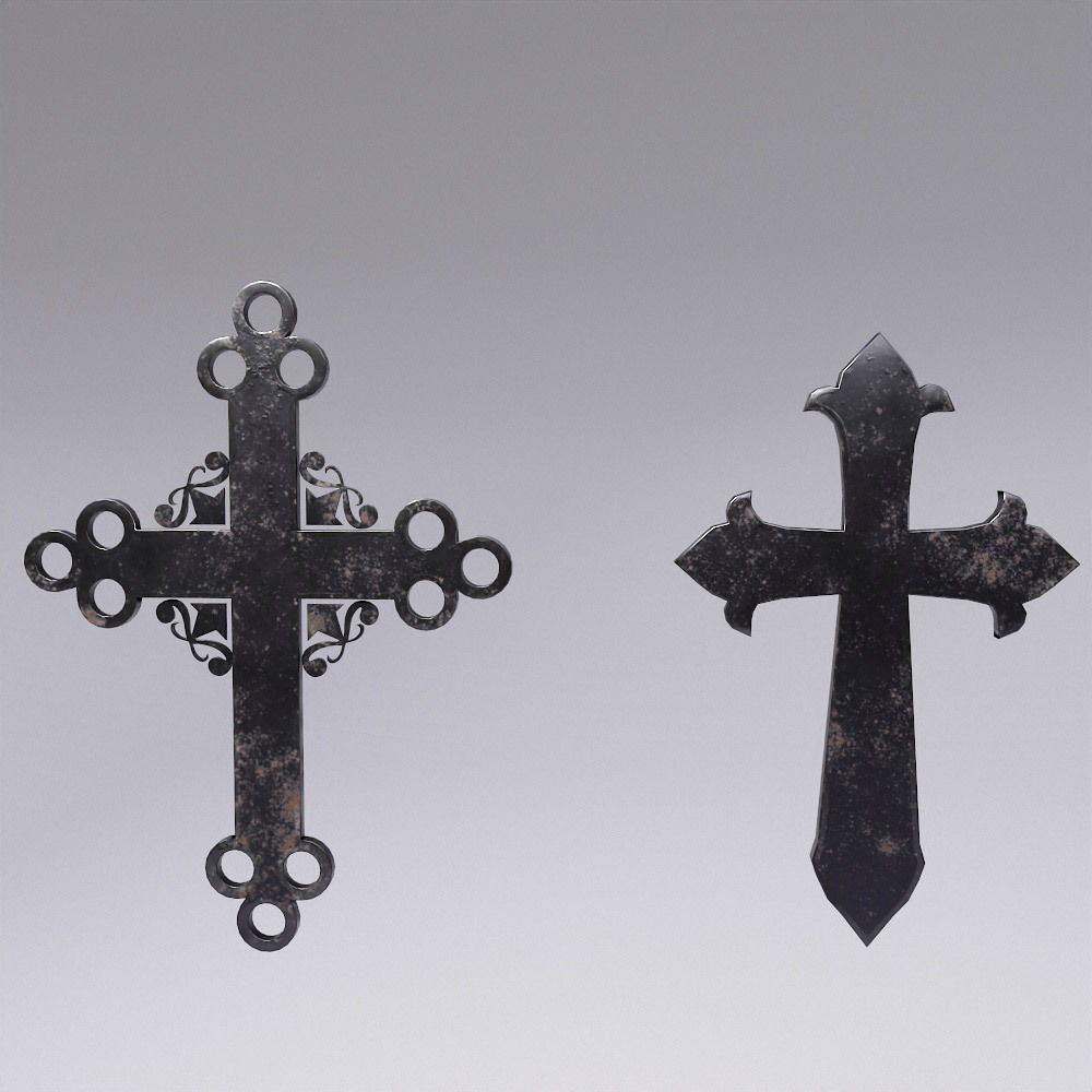 Cross Christ symbols set 3d model  Low-poly 3D model_4