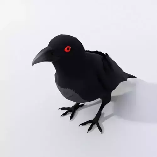Raven crow cartoon 3d model 