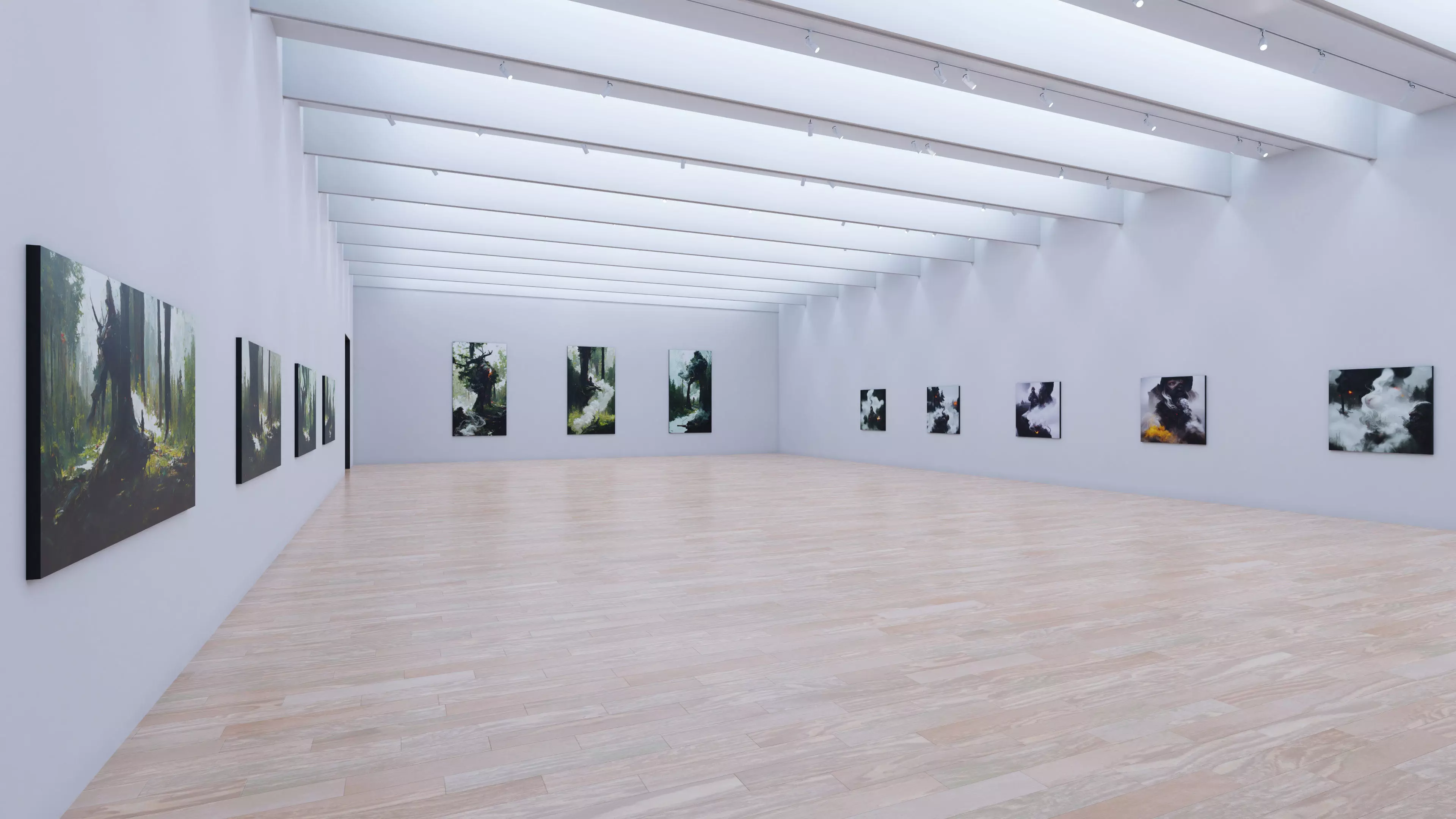 Art Museum Gallery Interior 30b Low-poly 3D model_0