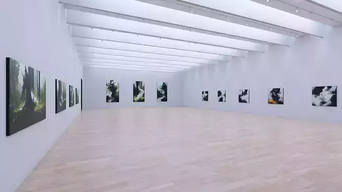 Art Museum Gallery Interior 30b Low-poly 3D model