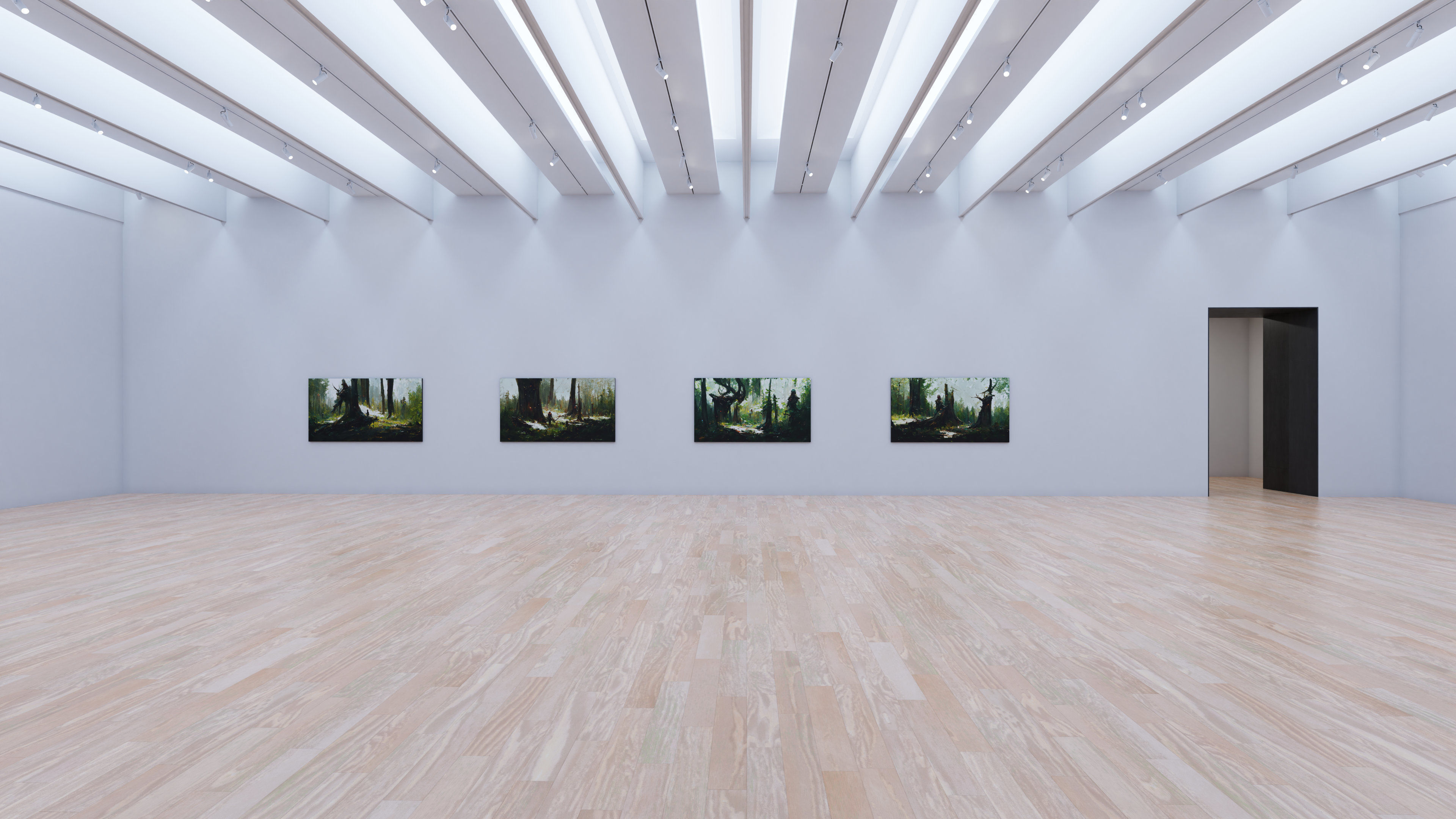 Art Museum Gallery Interior 30b Low-poly 3D model_3