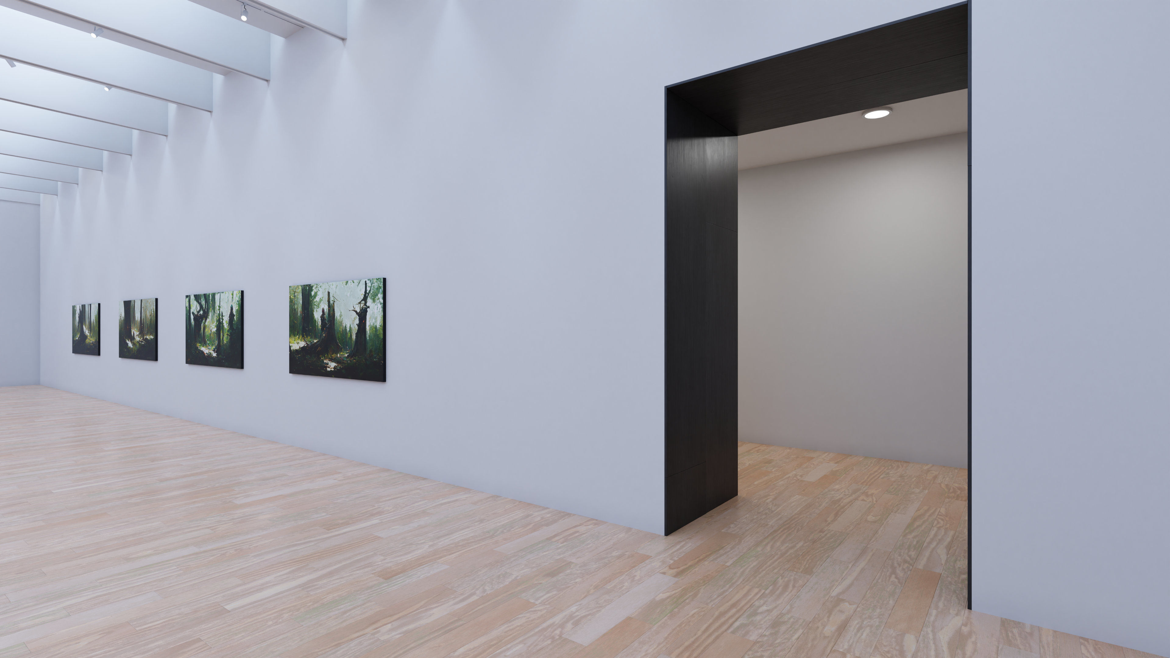 Art Museum Gallery Interior 30b Low-poly 3D model_7