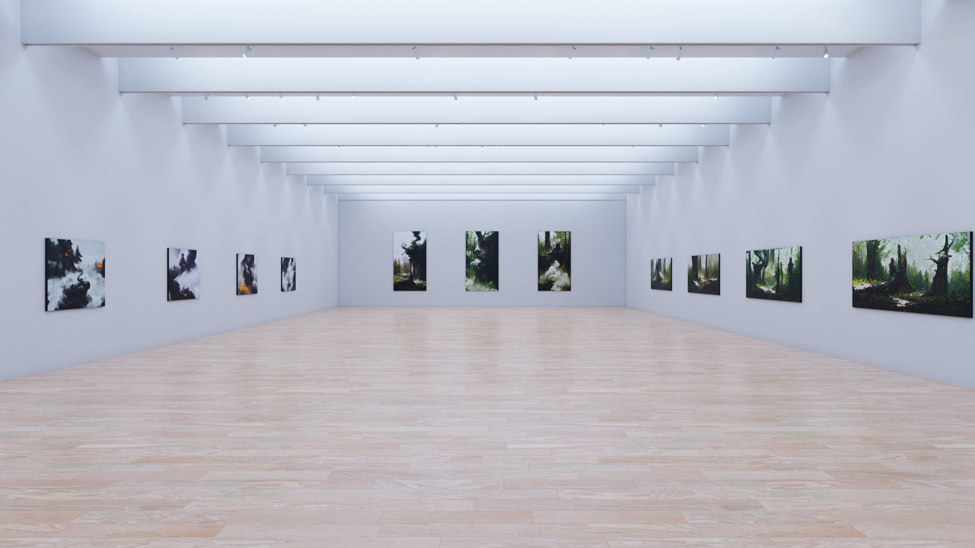 Art Museum Gallery Interior 30b Low-poly 3D model_5