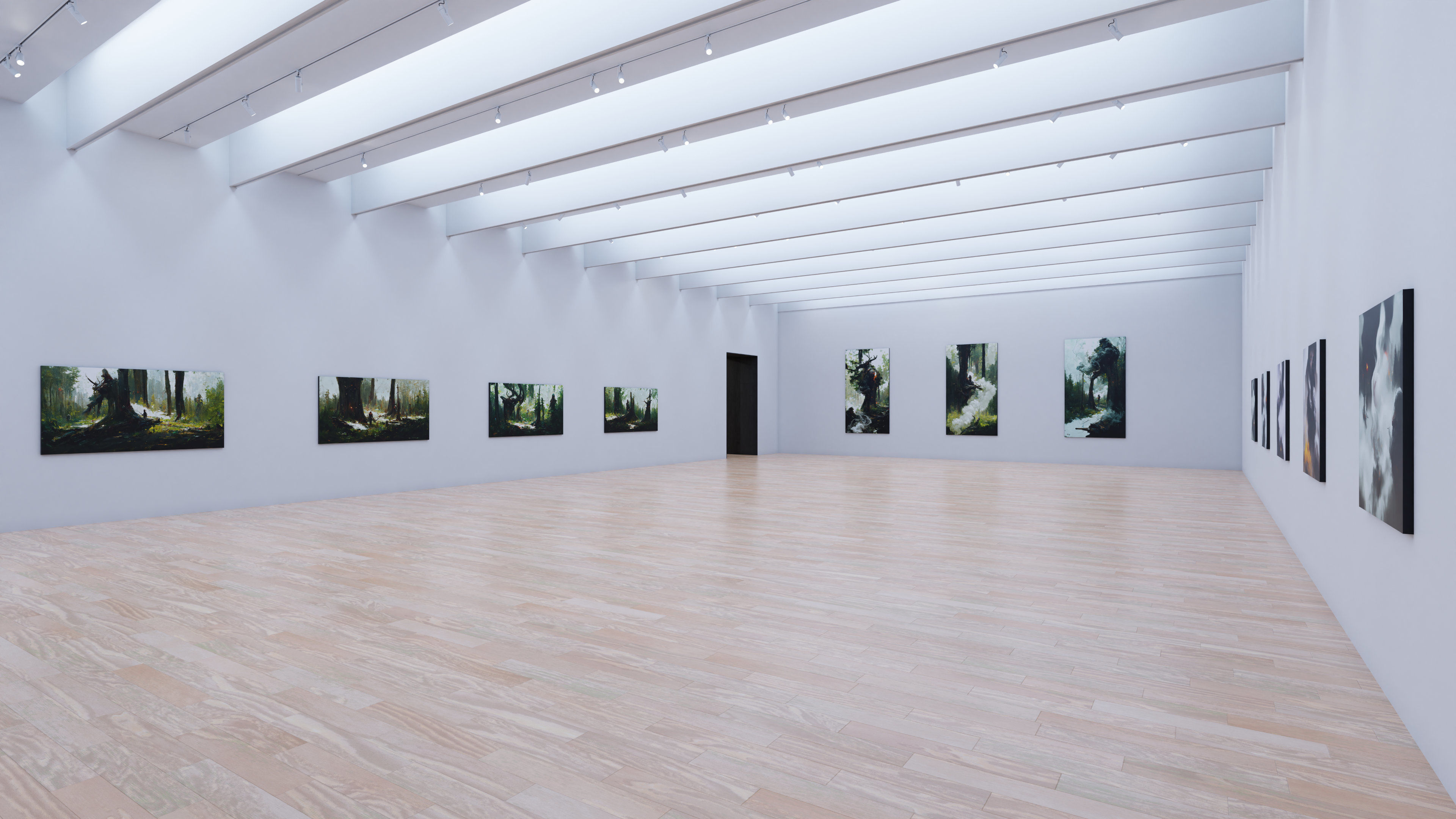 Art Museum Gallery Interior 30b Low-poly 3D model_2