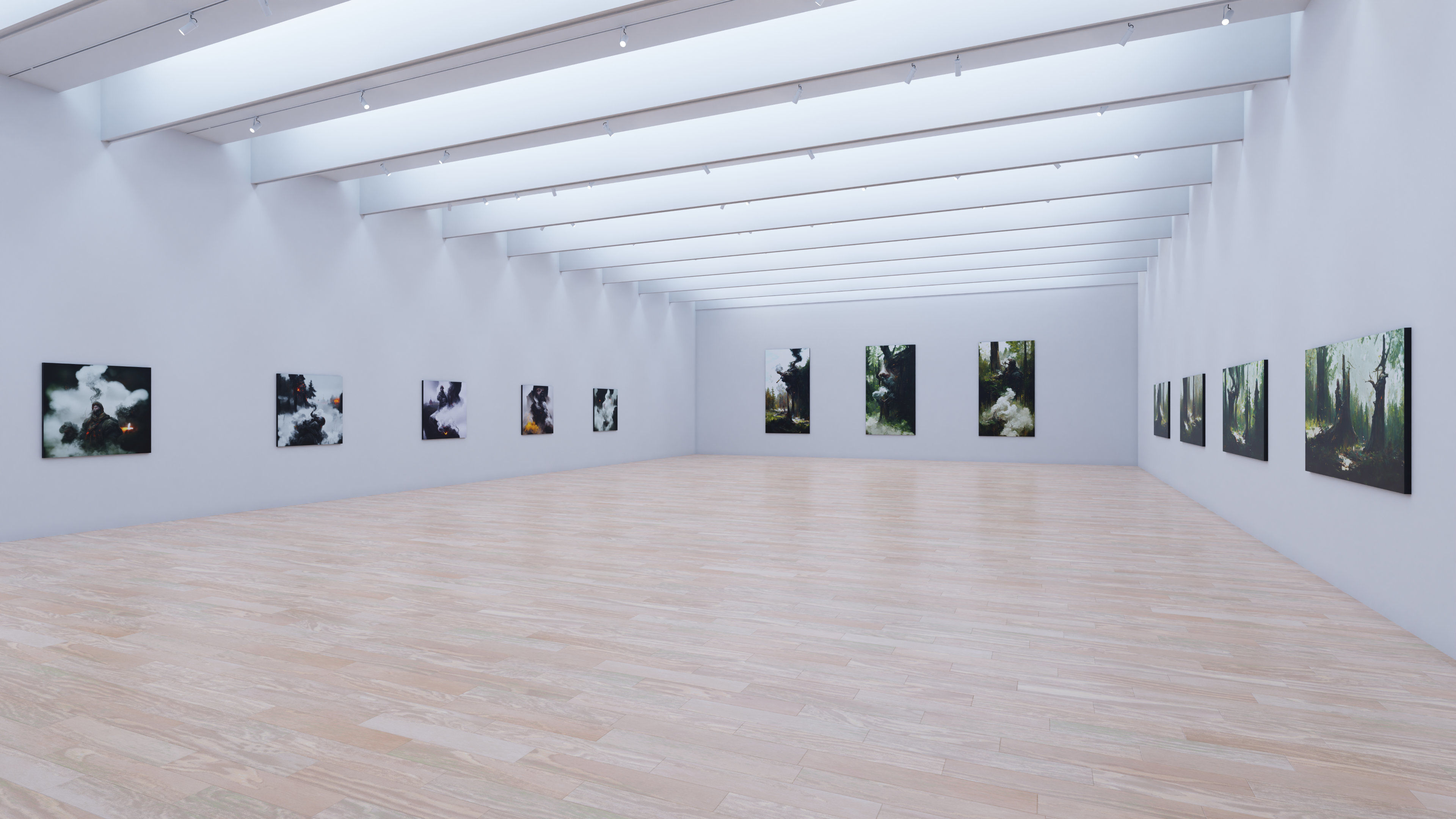 Art Museum Gallery Interior 30b Low-poly 3D model_6