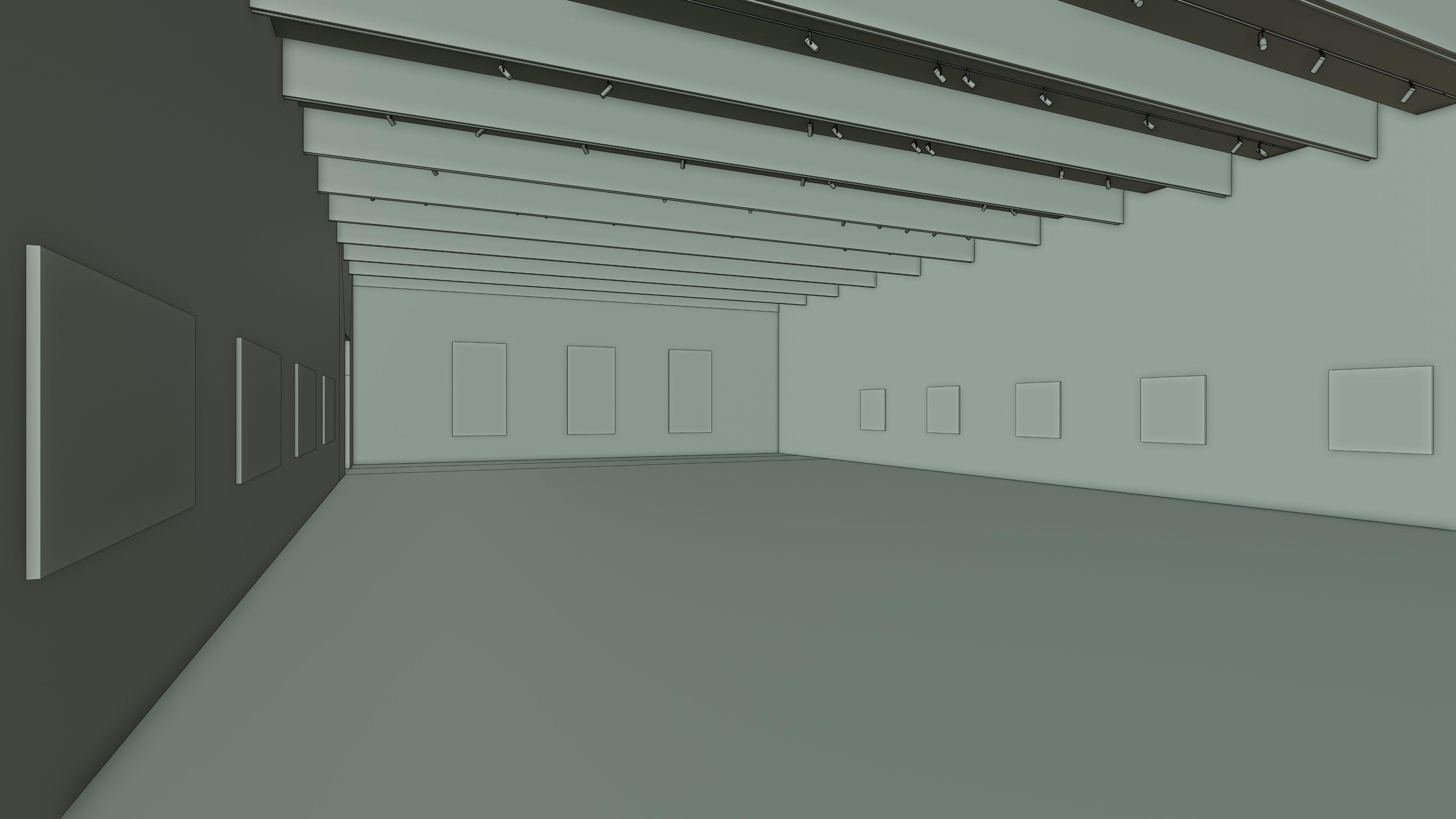 Art Museum Gallery Interior 30b Low-poly 3D model_12