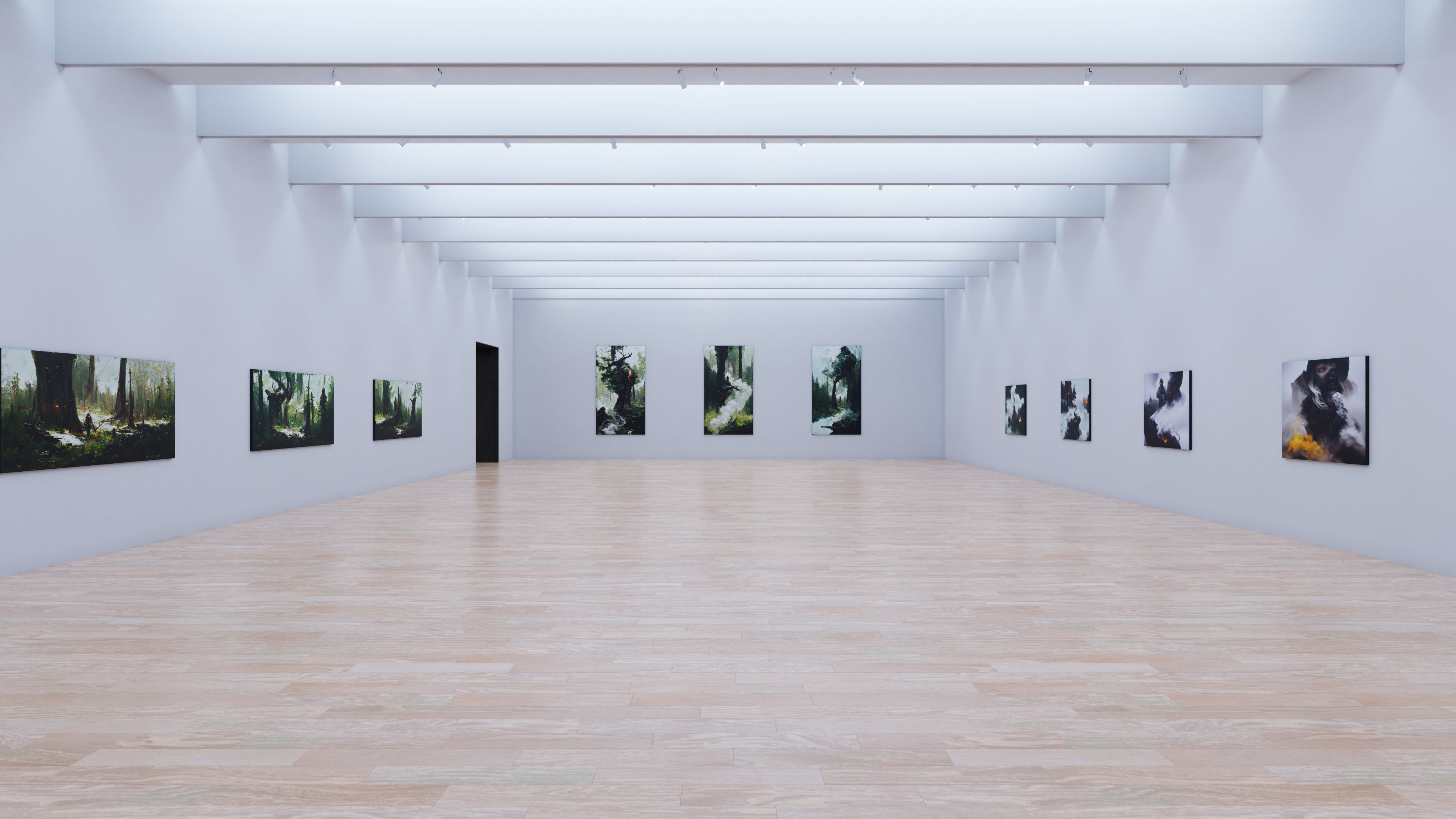 Art Museum Gallery Interior 30b Low-poly 3D model_1