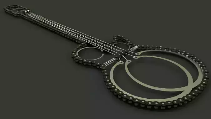 Guitar chain decoration 3D model