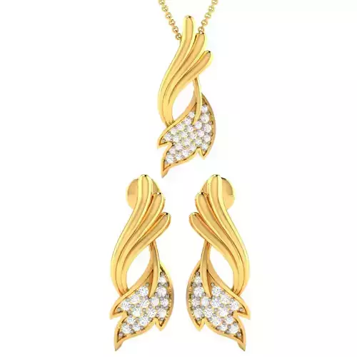 Women Pendant Earrings Set 3dm stl FBX OBJ Render Detail