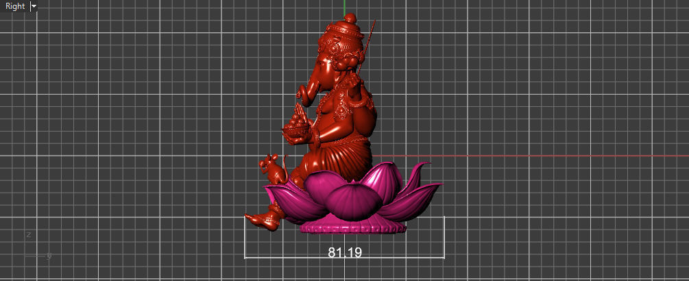 Lord Ganesha Sitting Statue 3D print model_32