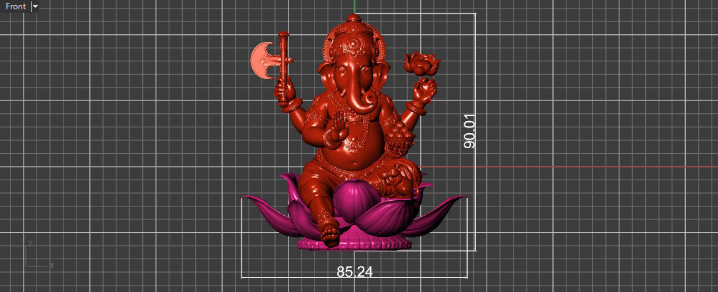 Lord Ganesha Sitting Statue 3D print model_29