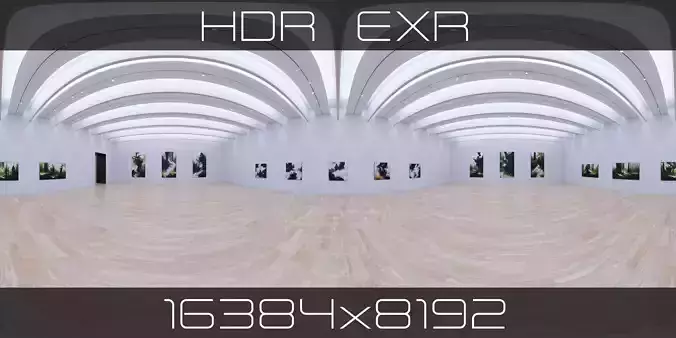 HDRI - Art Museum Gallery Interior 30b - 16384x8192