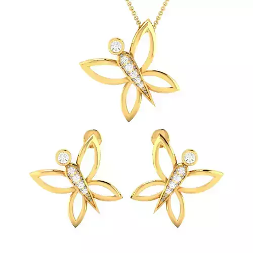 Women Pendant Earrings Set 3dm stl FBX OBJ Render Detail