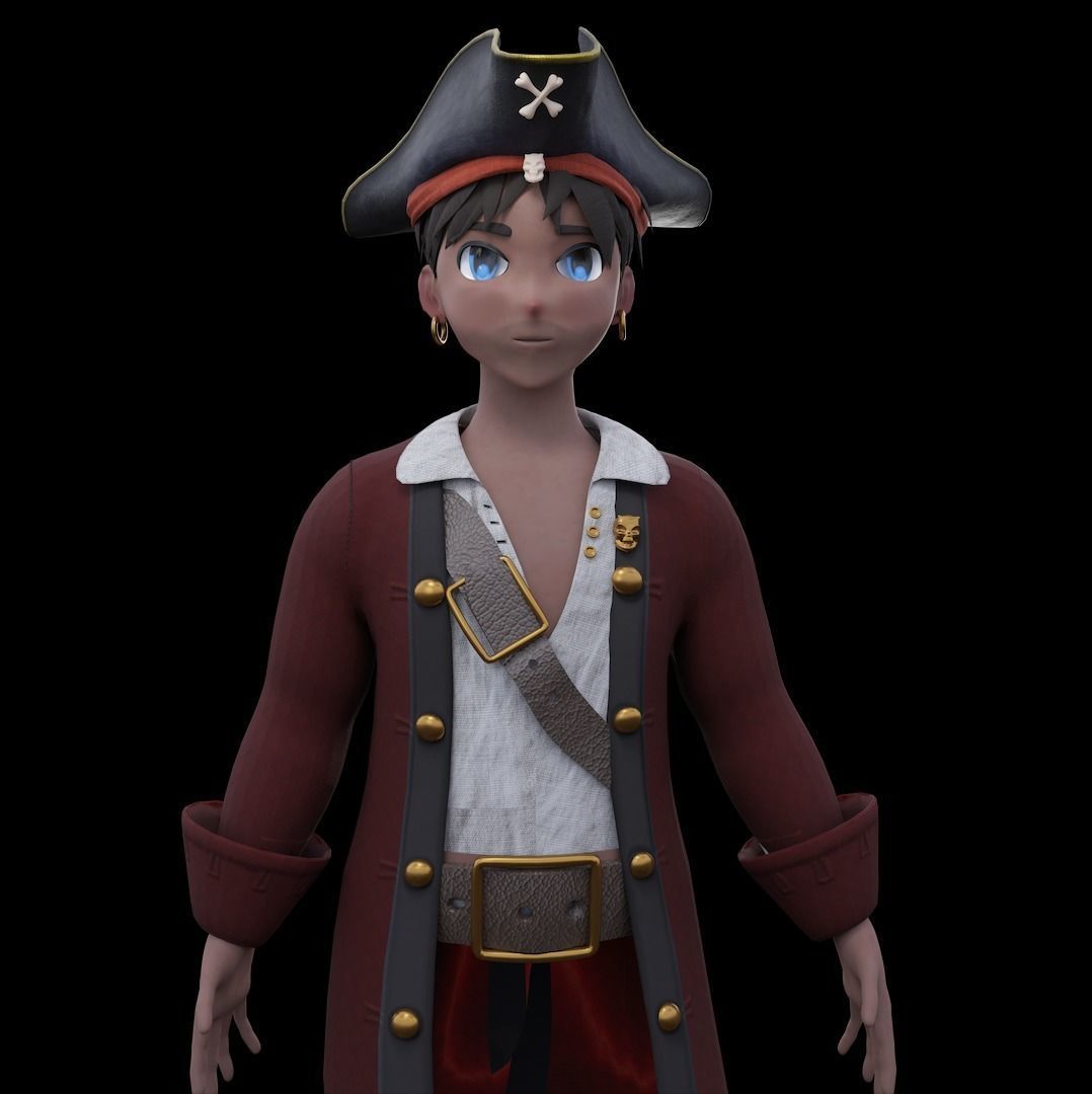 NFT Project Pirate Murakami style 3D model_2