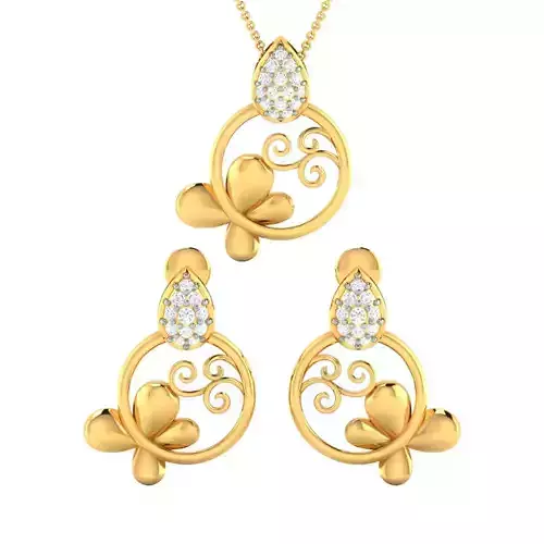 Women Pendant Earrings Set 3dm stl FBX OBJ Render Detail