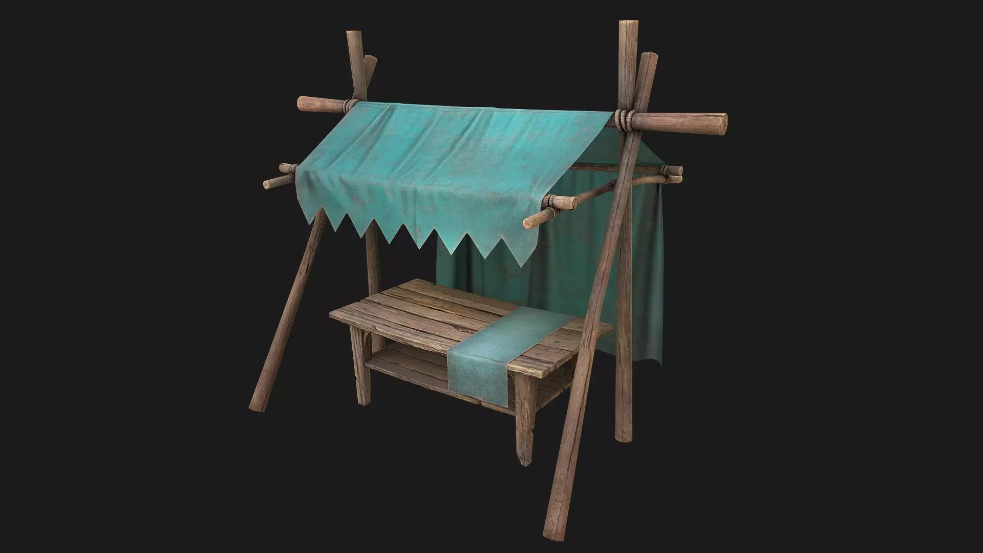 Tent Market Low-poly 3D model
