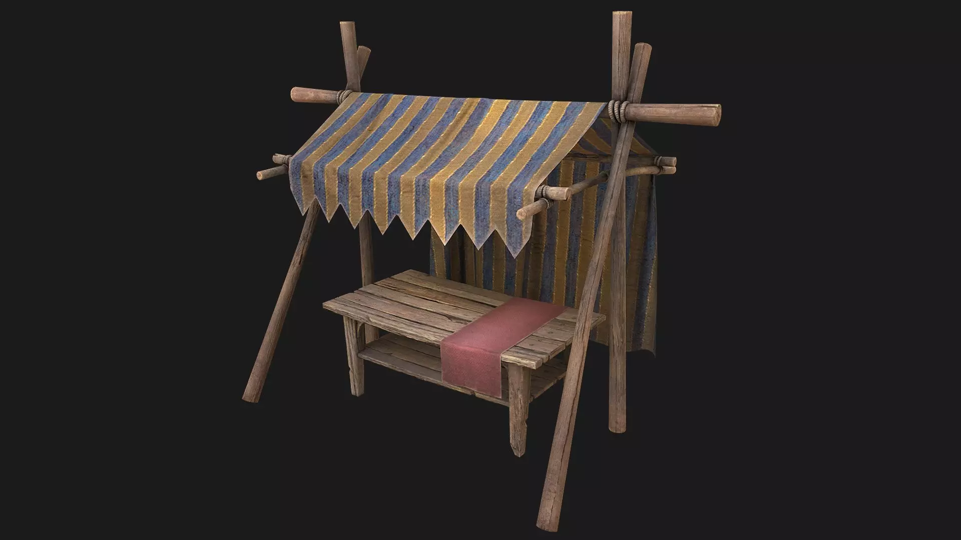 Fair Tent Market Low-poly 3D model
