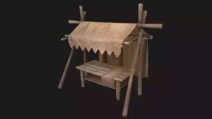 Street Stall Low-poly 3D model