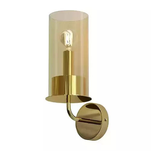 licia gold wall light with clear glass shade