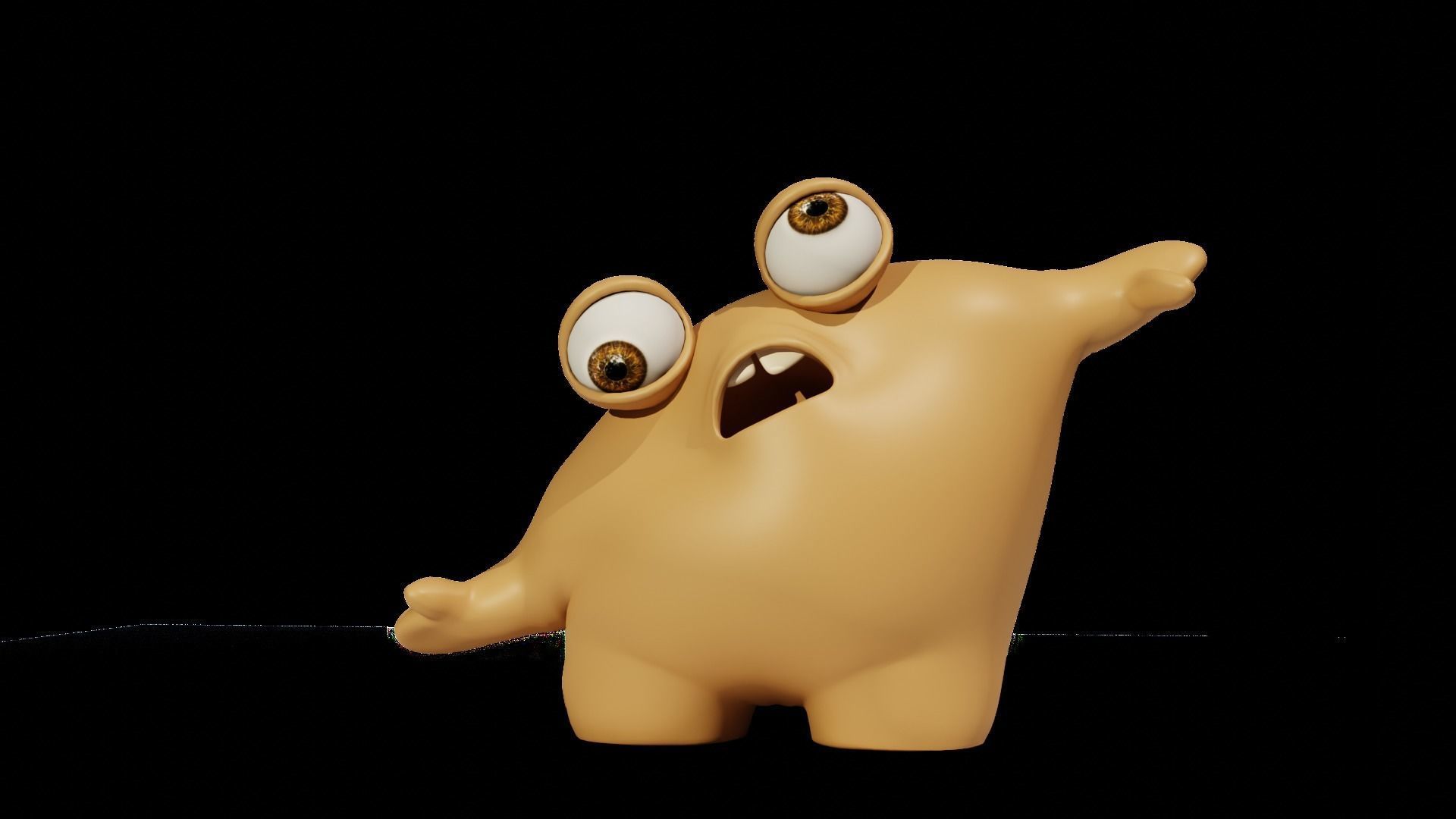 Rigged Cute Monster Character Low-poly 3D model_15