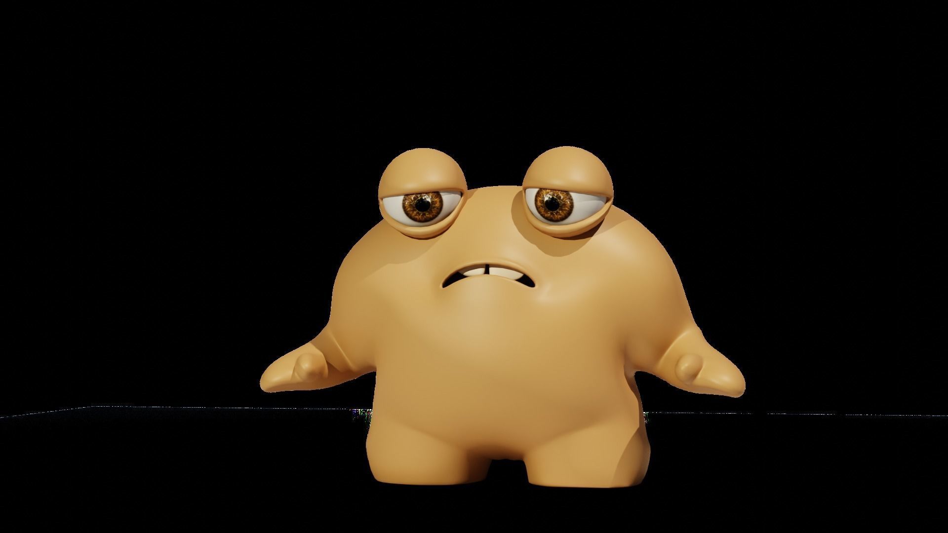 Rigged Cute Monster Character Low-poly 3D model_6