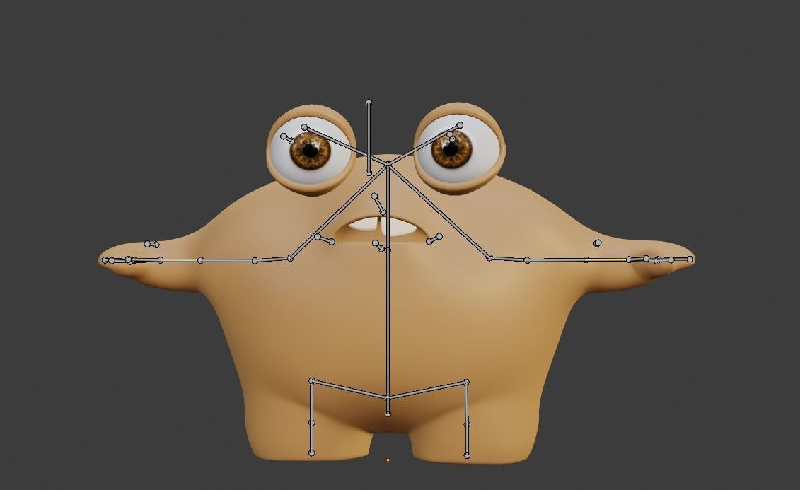 Rigged Cute Monster Character Low-poly 3D model_12