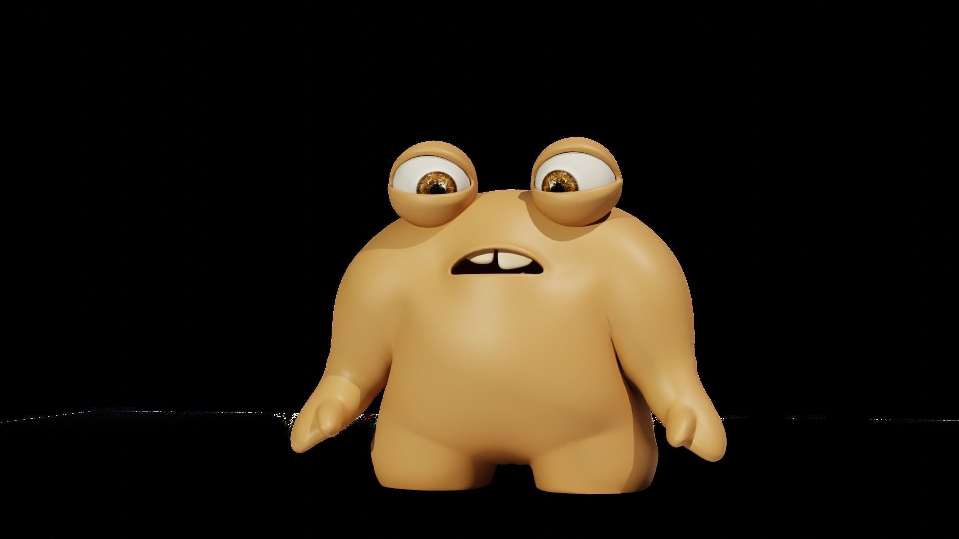 Rigged Cute Monster Character Low-poly 3D model_2