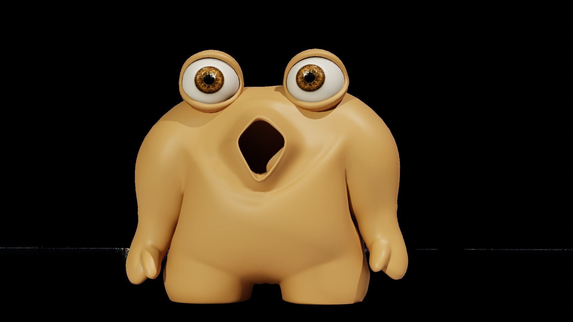 Rigged Cute Monster Character Low-poly 3D model_9