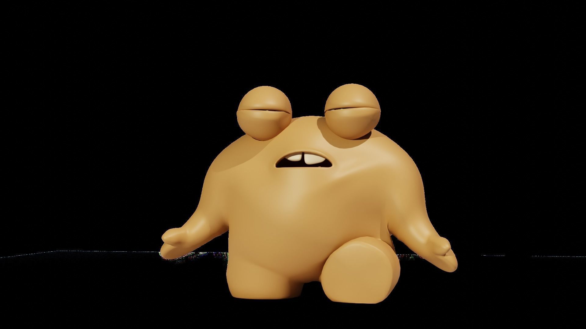 Rigged Cute Monster Character Low-poly 3D model_5