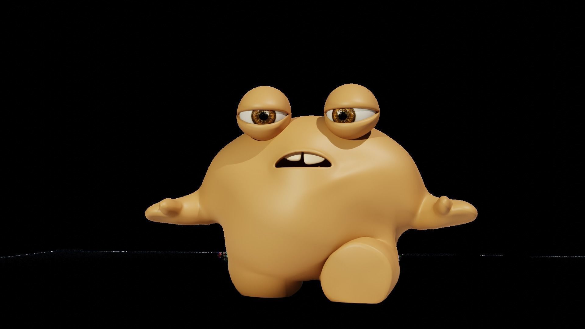 Rigged Cute Monster Character Low-poly 3D model_14