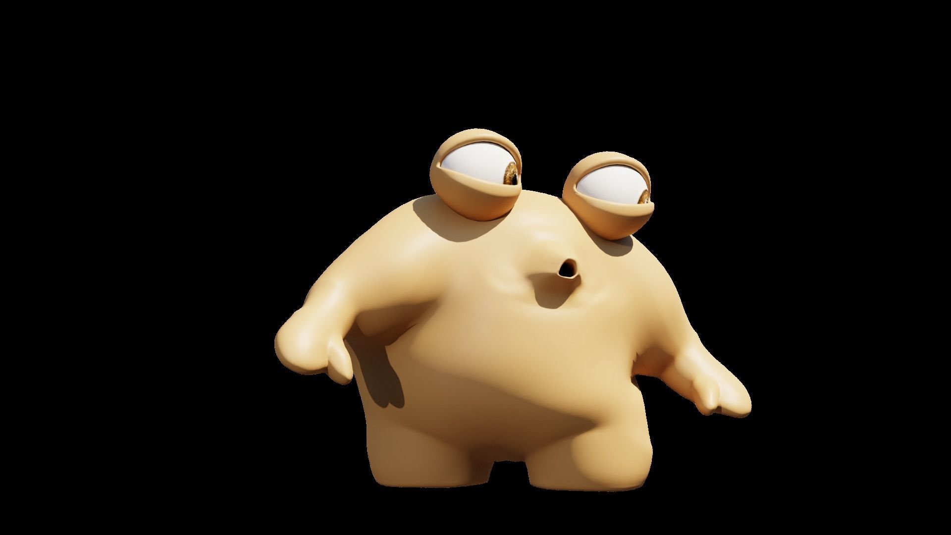 Rigged Cute Monster Character Low-poly 3D model_3