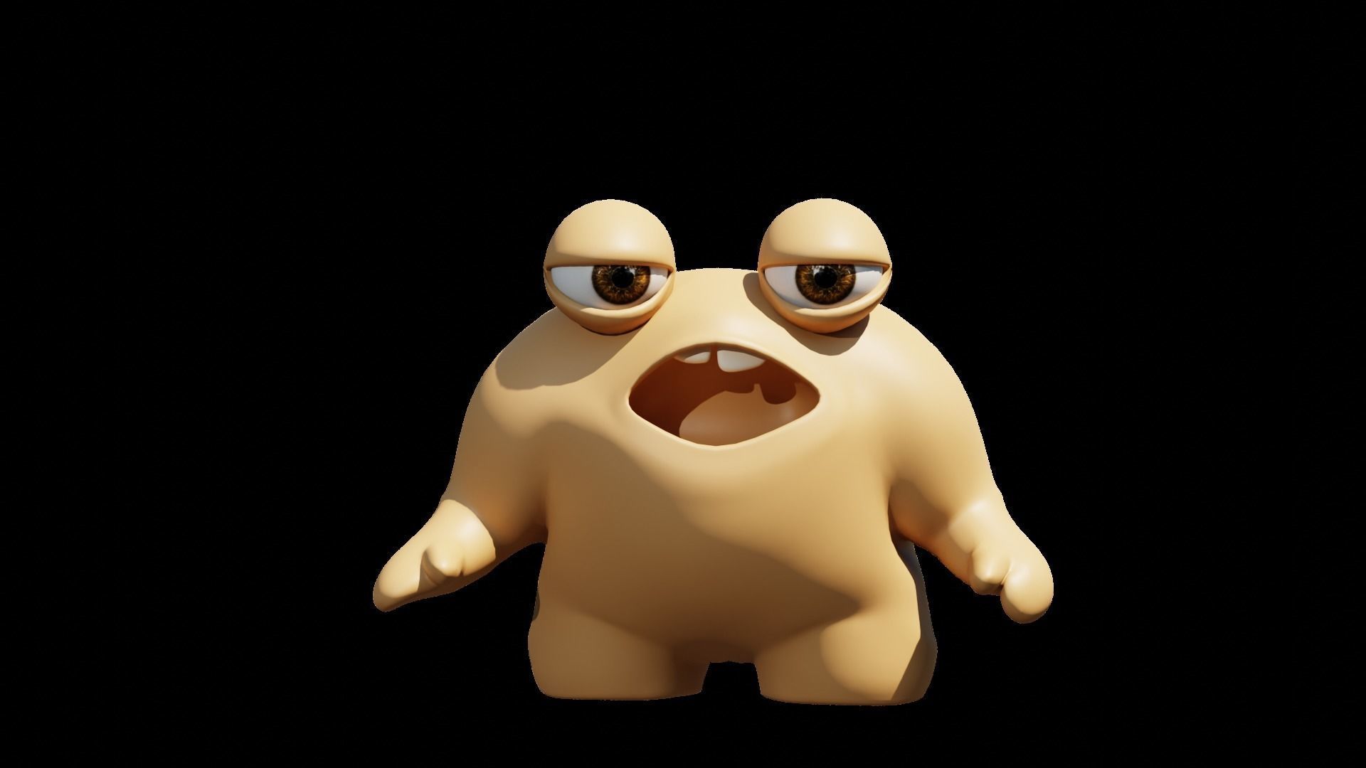 Rigged Cute Monster Character Low-poly 3D model_7