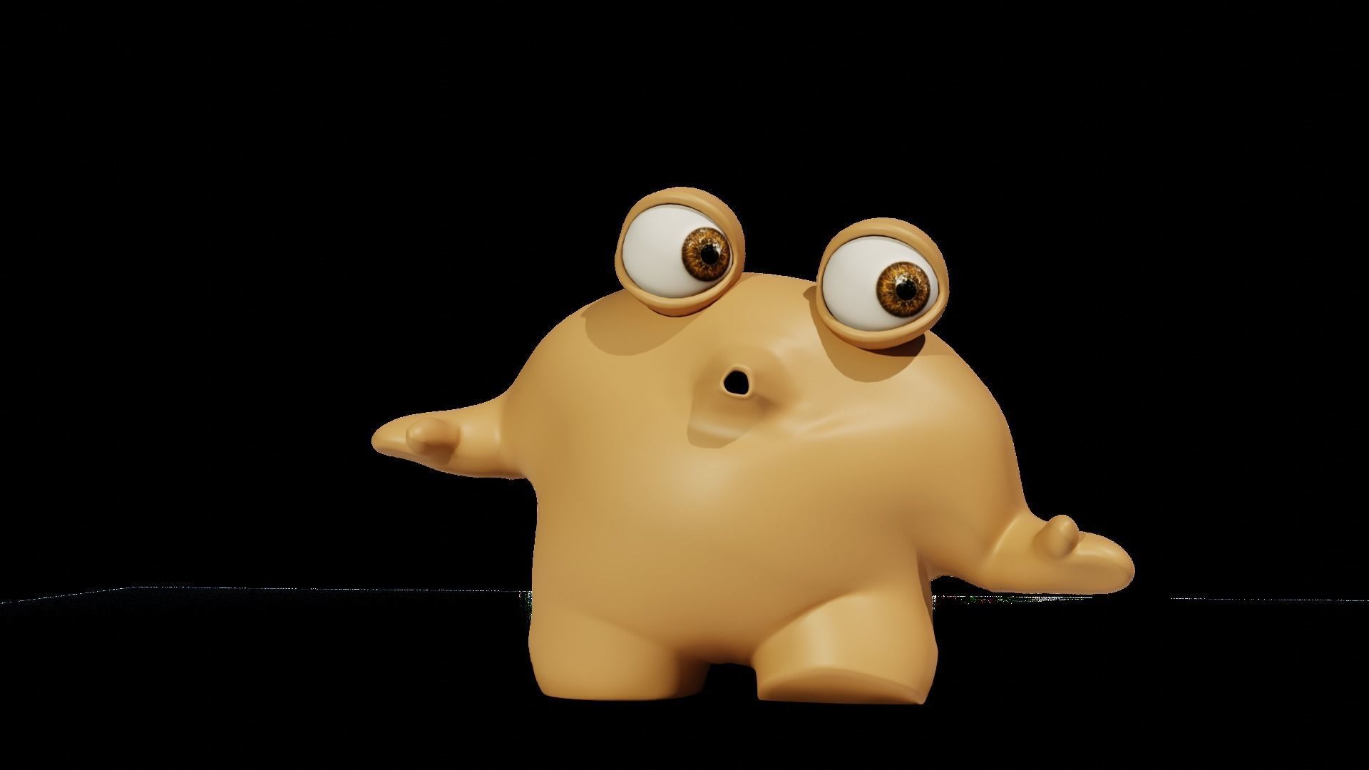 Rigged Cute Monster Character Low-poly 3D model_4