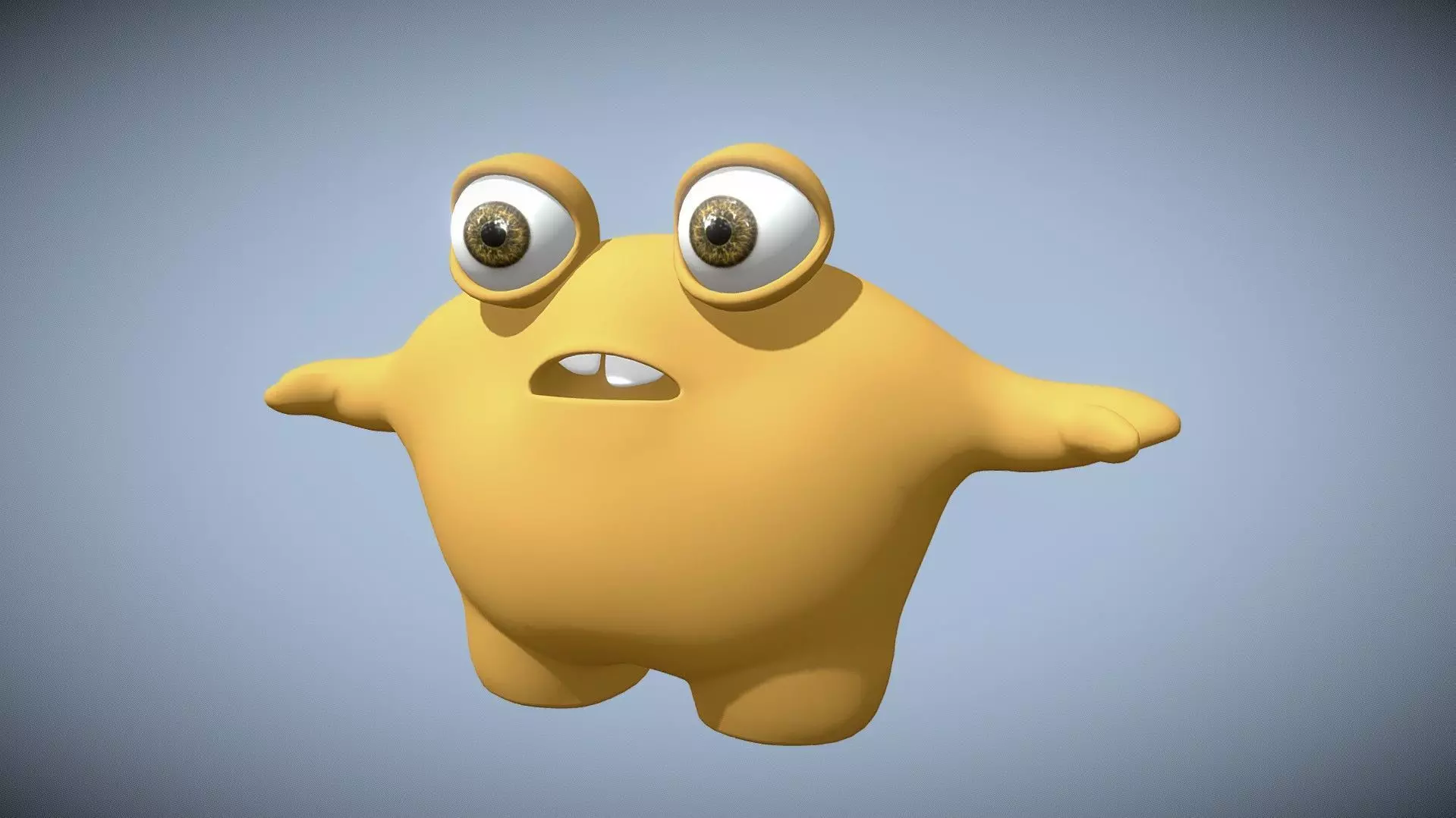 Rigged Cute Monster Character Low-poly 3D model_0