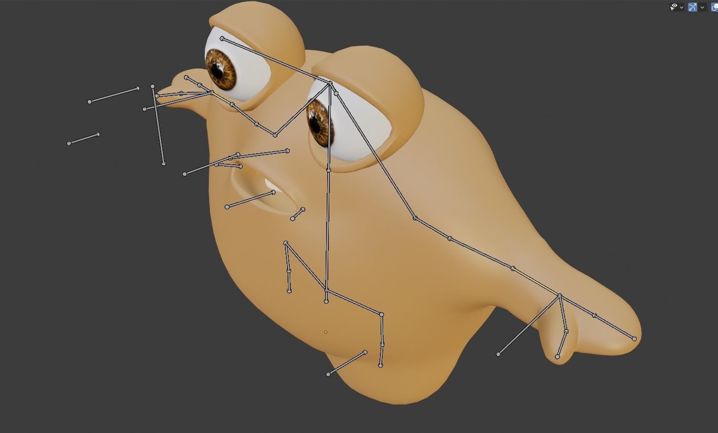 Rigged Cute Monster Character Low-poly 3D model_13