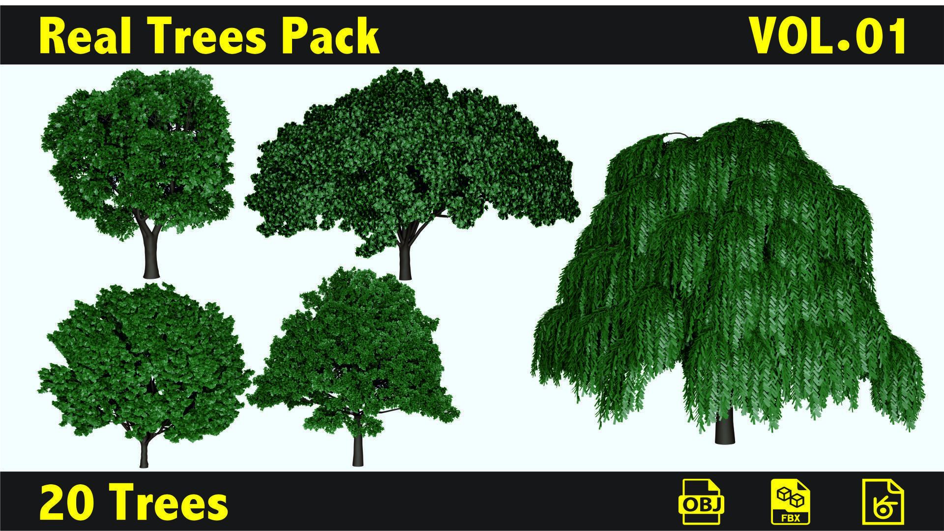 Pack of 3D Trees vol 01 3D model_2