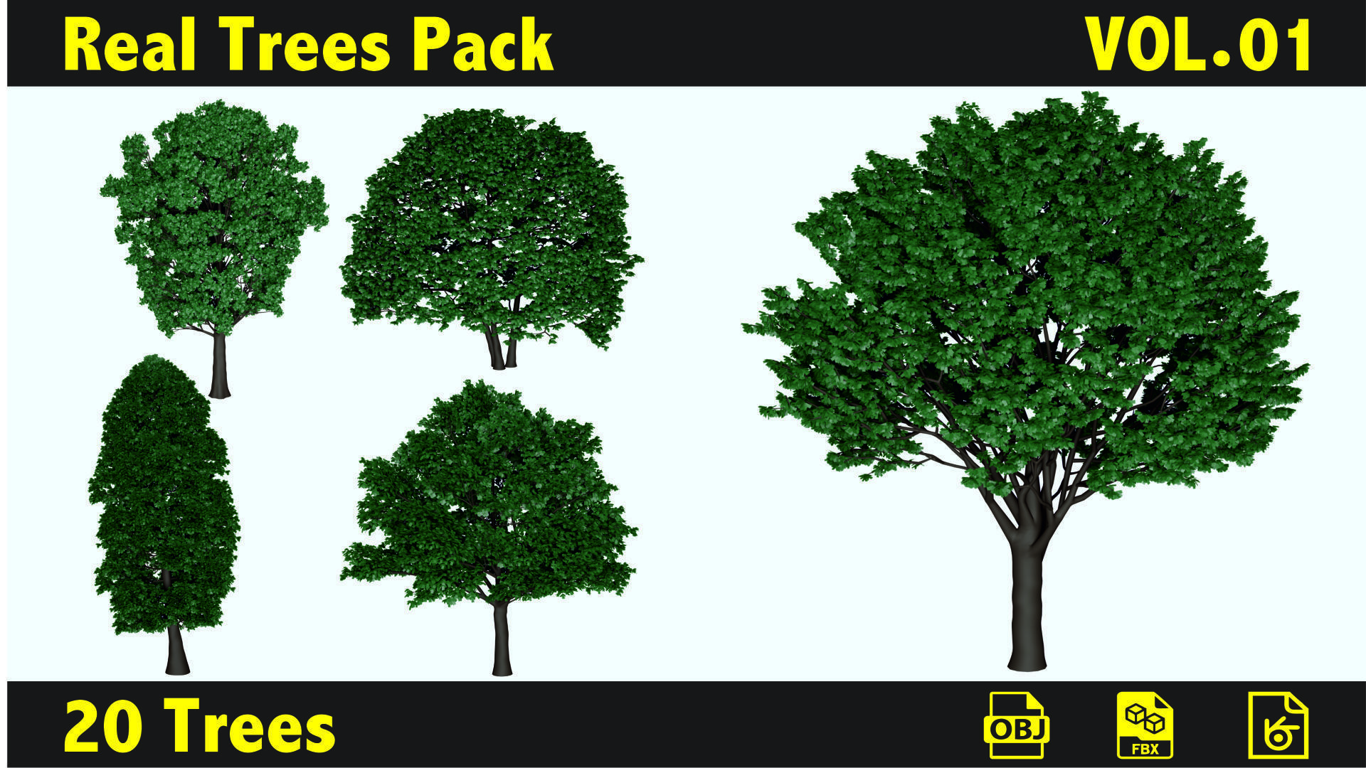 Pack of 3D Trees vol 01 3D model_1