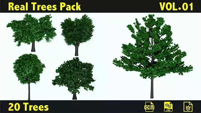 Pack of 3D Trees vol 01