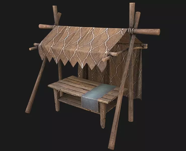 Bazaar Stall Tent Fair Low-poly 3D model