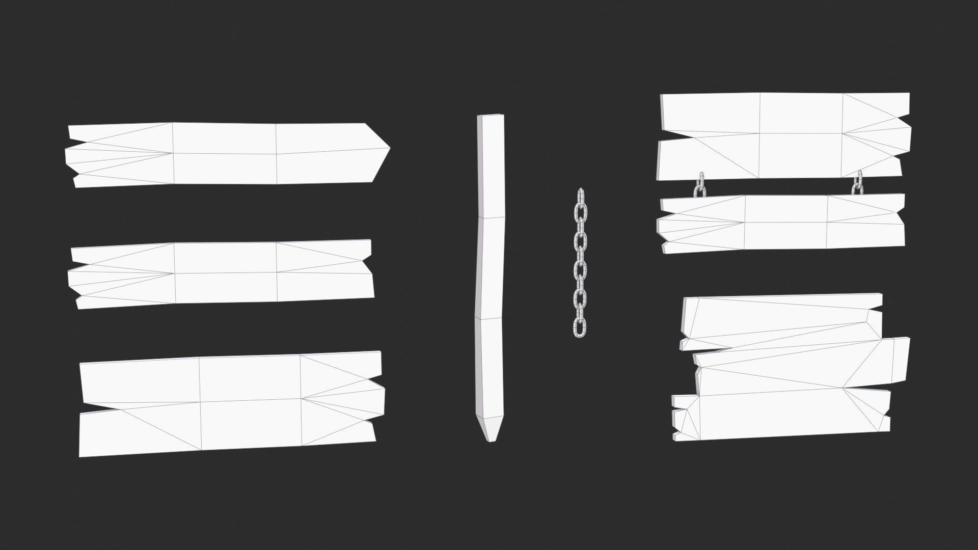 Old Wooden Signs Low-poly 3D model_14