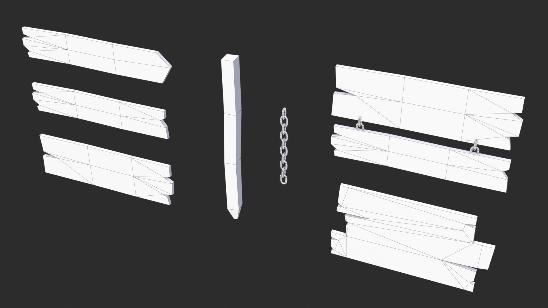 Old Wooden Signs Low-poly 3D model_15