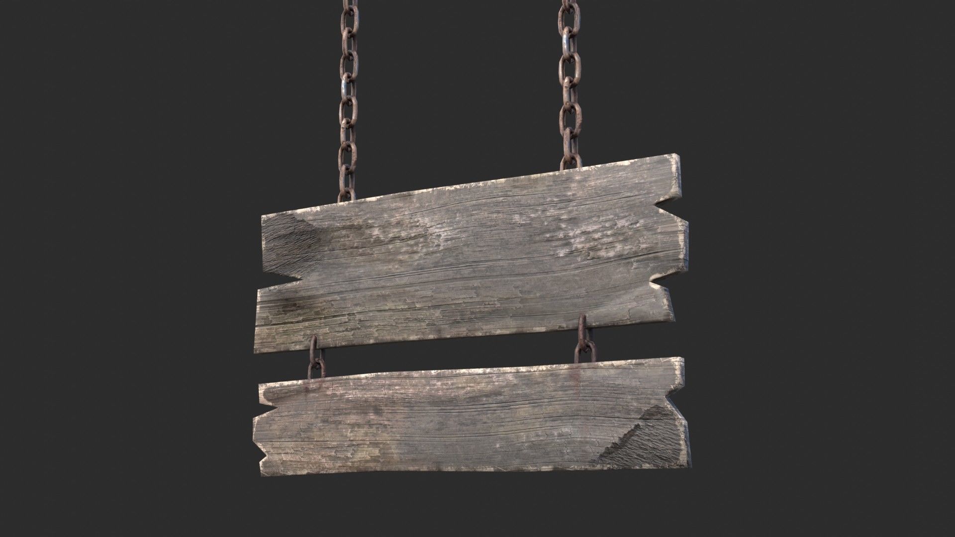 Old Wooden Signs Low-poly 3D model_5