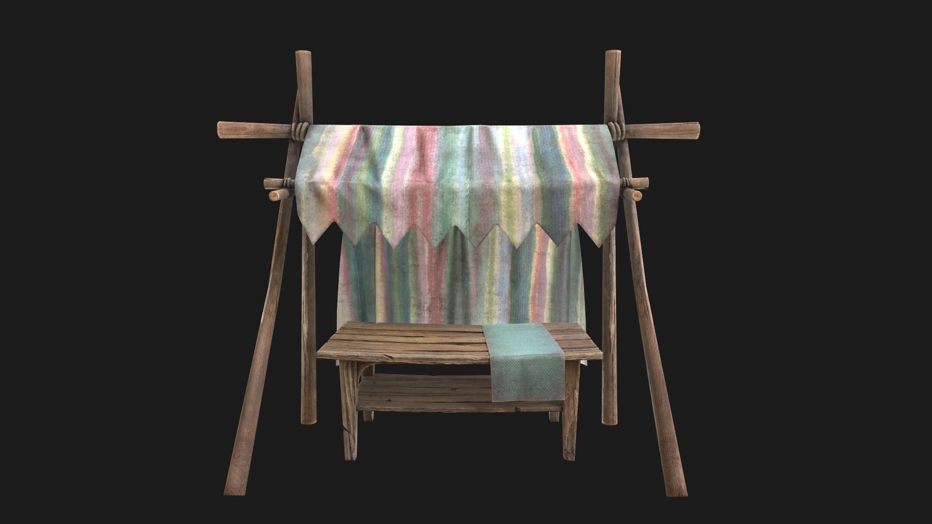 Fair Trade Stall Low-poly 3D model_3