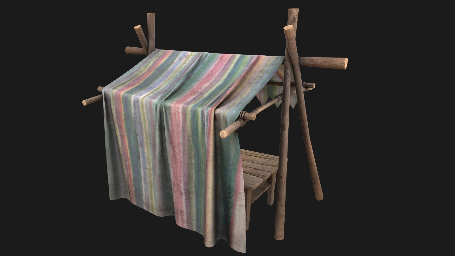 Fair Trade Stall Low-poly 3D model_16