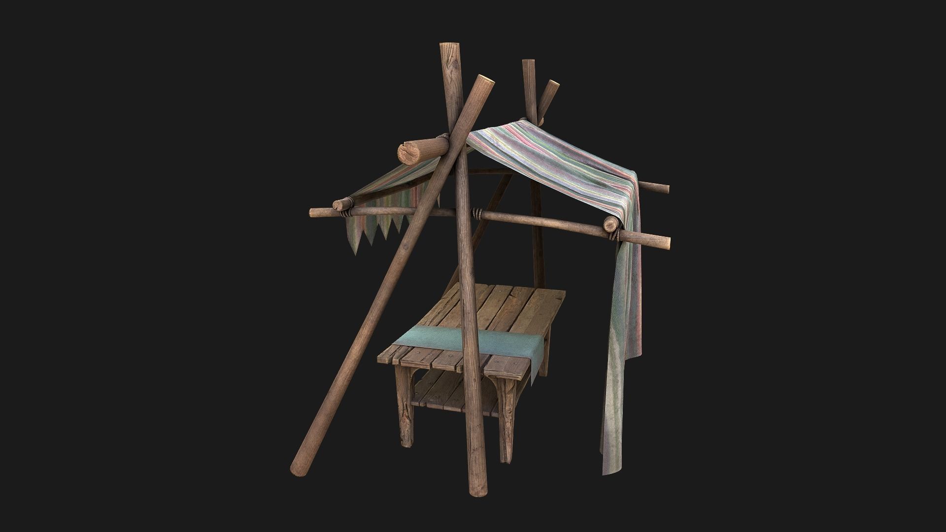 Fair Trade Stall Low-poly 3D model_13
