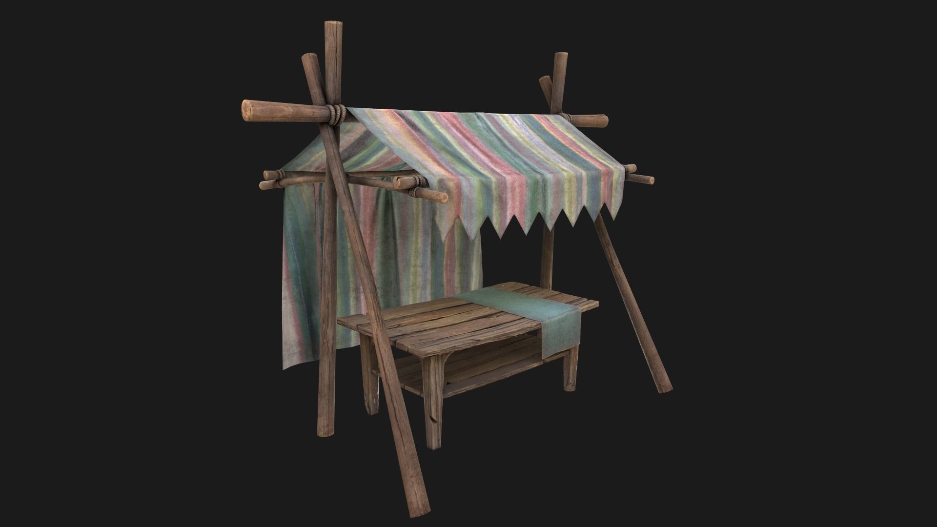 Fair Trade Stall Low-poly 3D model_19